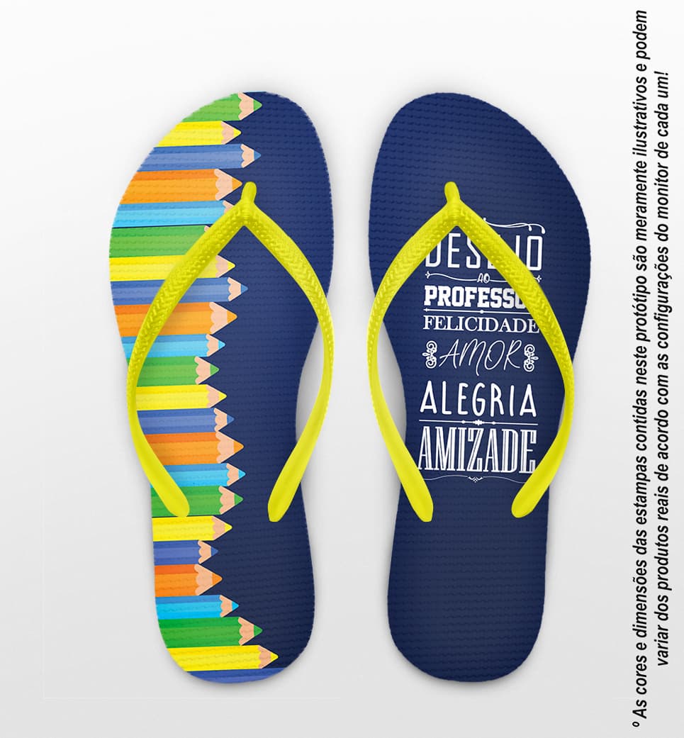 Chinelo Dia do Professor Lápis Lettering COD 9781