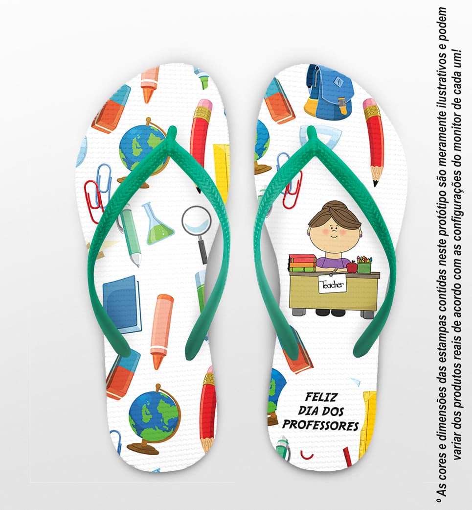 Chinelo Dia do Professor Materiais de Escola Personalizado COD 8005