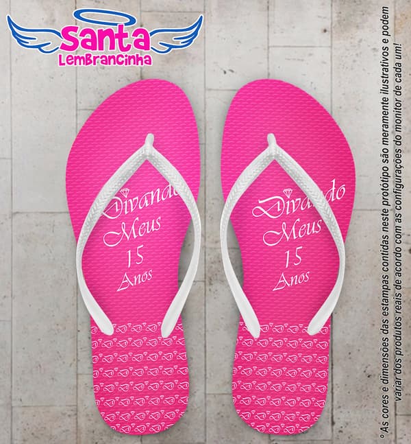 Chinelo 15 Anos Personalizado - COD 1165