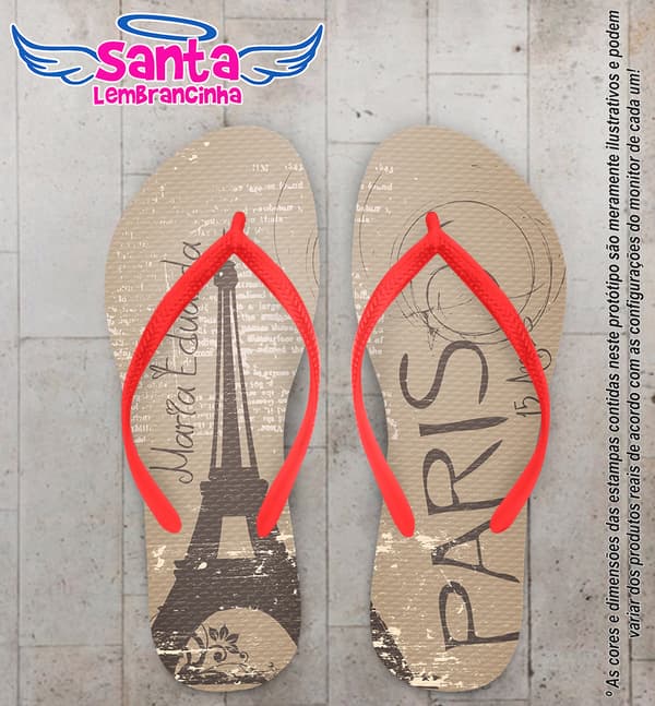 Chinelo Debutante 15 anos Paris Personalizado - COD 2115