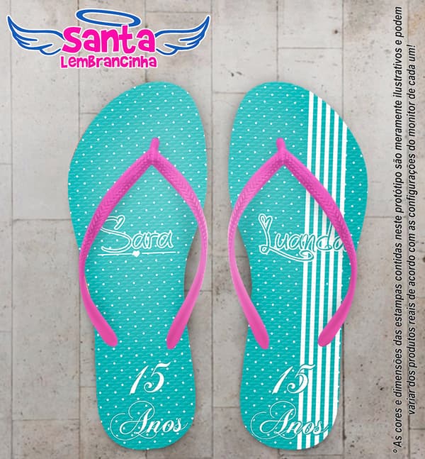 Chinelo 15 Anos Personalizado - COD 1161