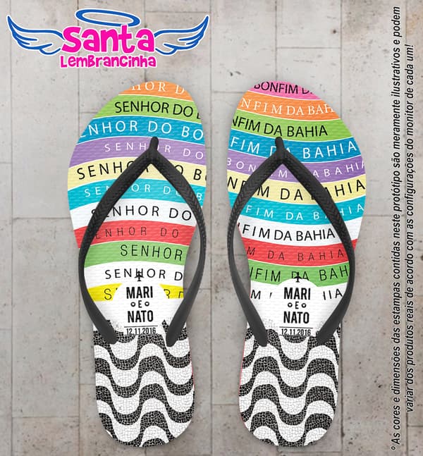 Chinelo Casamento Personalizado, Senhor do Bonfim - COD 2759