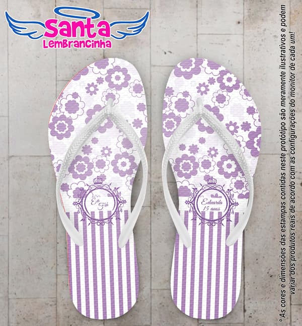 Chinelo 15 anos personalizado - COD 2110