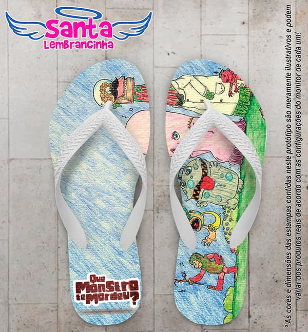 Chinelo Infantil Que Monstro te Mordeu? Personalizado - COD 1852