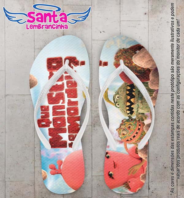 Chinelo Infantil Que Monstro te Mordeu Personalizado - COD 1848