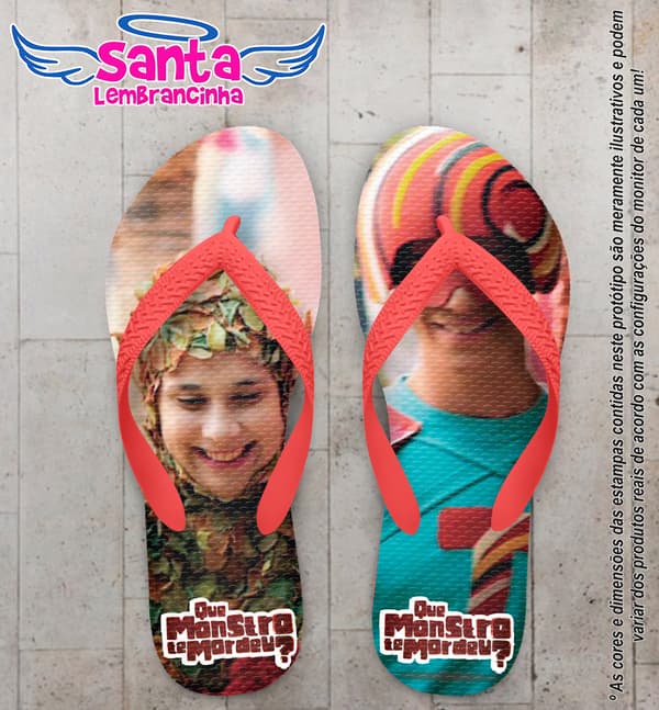 Chinelo Aniversário Infantil Que Monstro te Mordeu - COD 1851