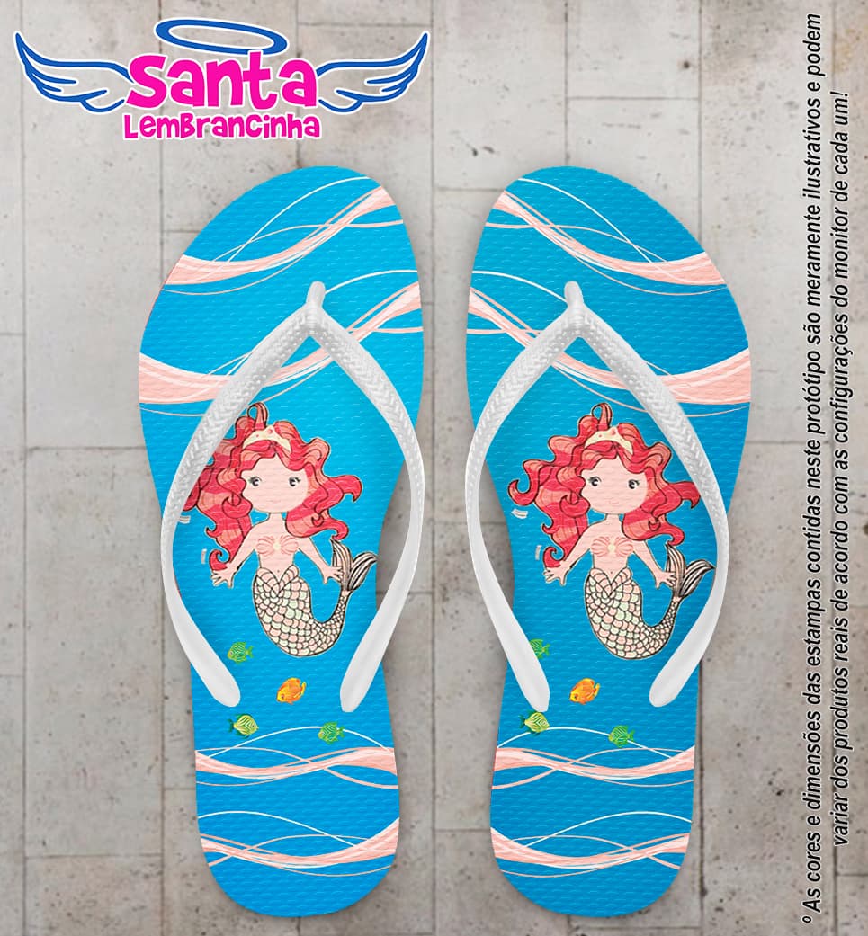 Chinelo Infantil A Pequena Sereia Personalizado - COD 1791