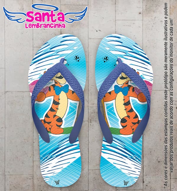 Chinelo Ursinho Pooh, Tigrão Personalizado - COD 1110