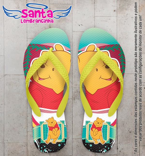 Chinelo Ursinho Pooh Personalizado - COD 1111