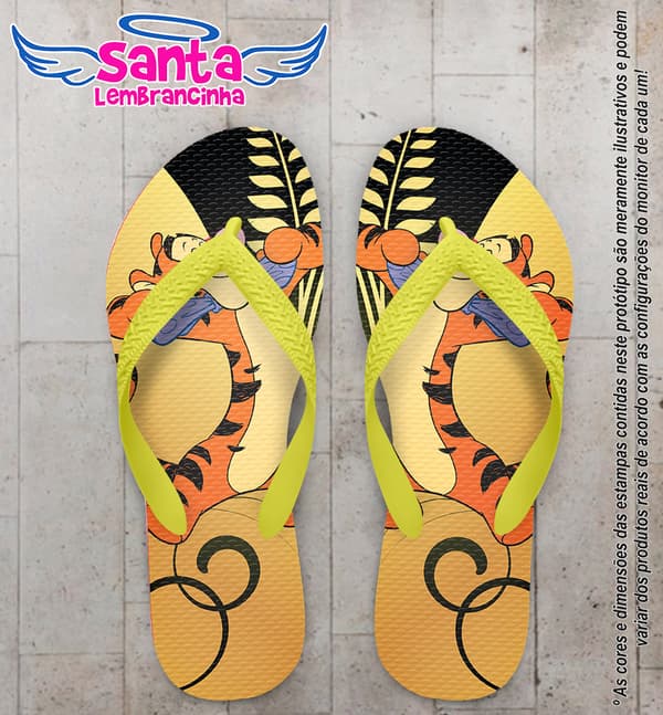 Chinelo Ursinho Pooh Tigrão Personalizado - COD 1113