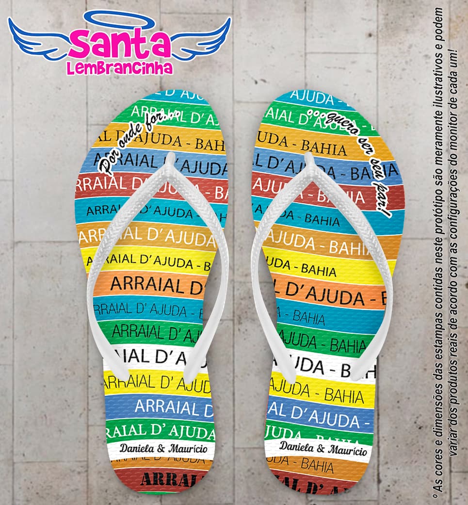 Chinelo casamento personalizado, fitas senhor do bonfim - COD 2029