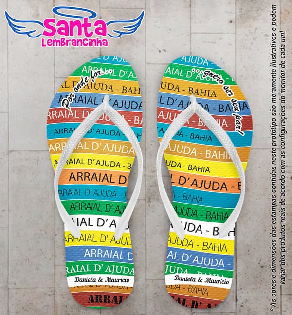 Chinelo casamento personalizado, fitas senhor do bonfim - COD 2029