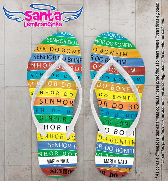 Chinelo Casamento Personalizado, Fitas do Senhor do Bonfim - COD 2762