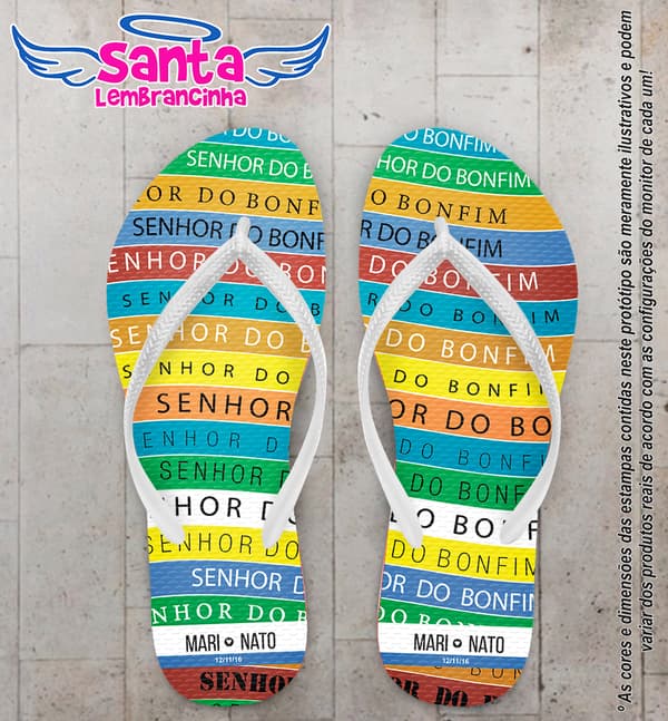 Chinelo Casamento Personalizado, Fitas do Senhor do Bonfim - COD 2762