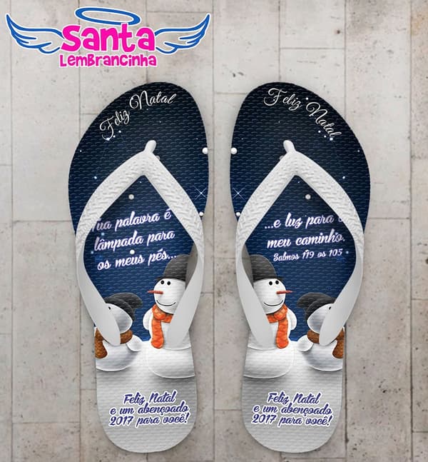 Chinelo Frases de Natal Personalizado - COD 1507