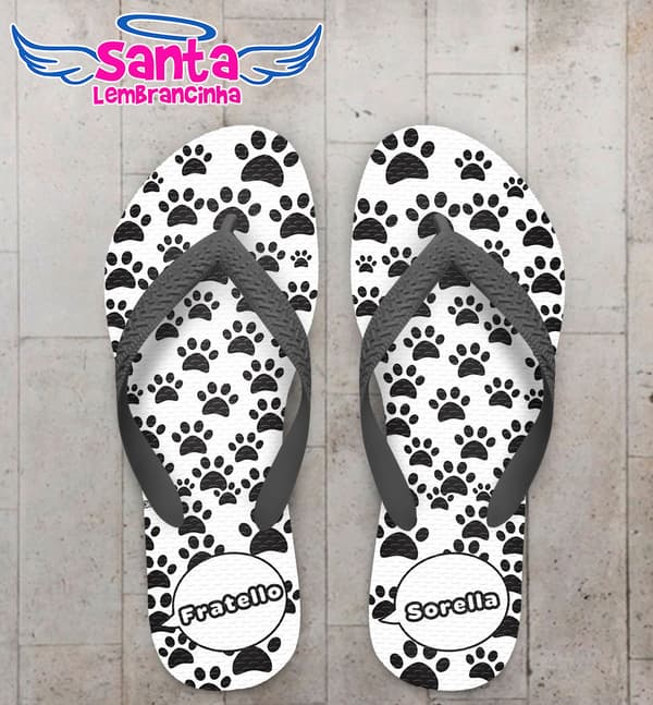 Chinelo Pegadas de Cachorro Personalizado - COD 1031