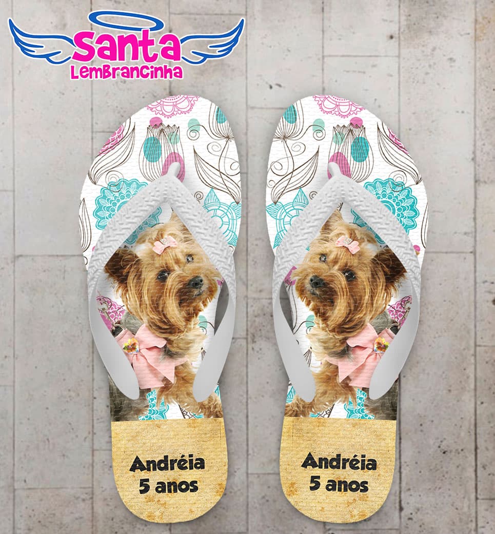 Chinelo Cachorro Yorkshire Personalizado - COD 1028