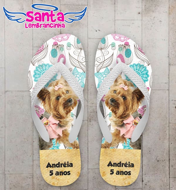 Chinelo Cachorro Yorkshire Personalizado - COD 1028