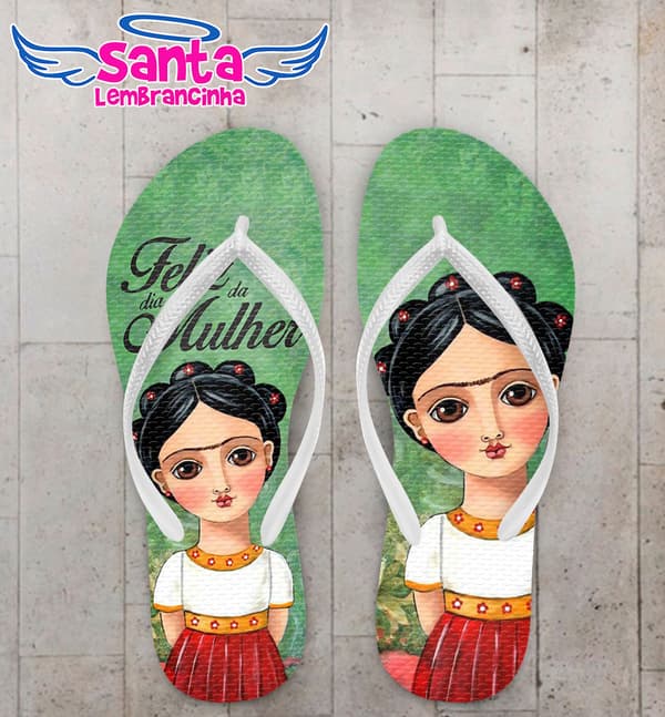 Chinelo Personalizado Dia da Mulher, Frida - COD 2047