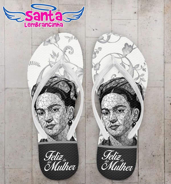Chinelo Frida Dia da Mulher Personalizado - COD 2048