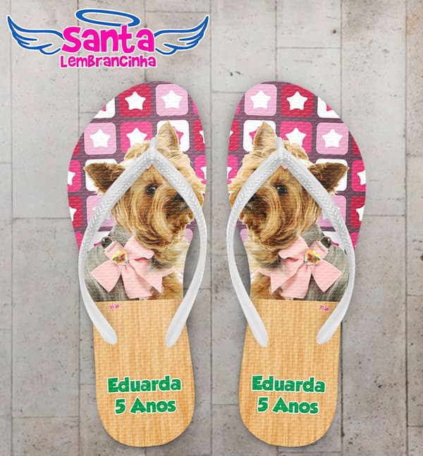 Chinelo Cachorro Yorkshire Personalizado - COD 1029