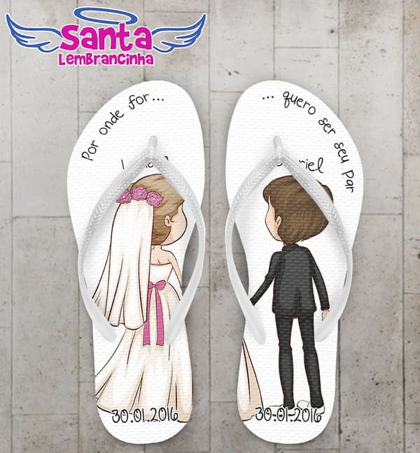 Chinelo Casamento Personalizado - COD 1039