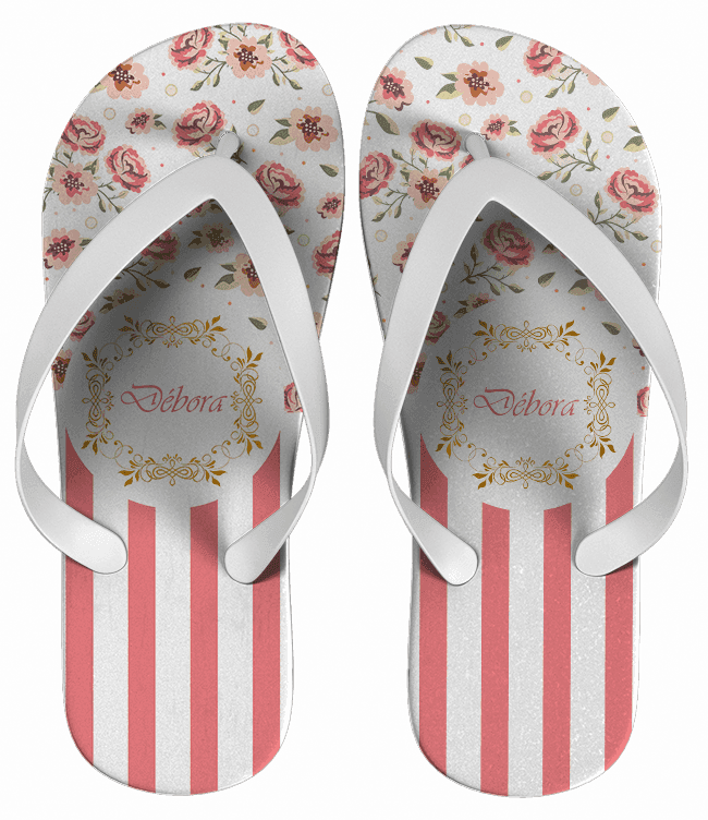 Chinelo Debutante 15 Anos Personalizado, Floral - COD 1731