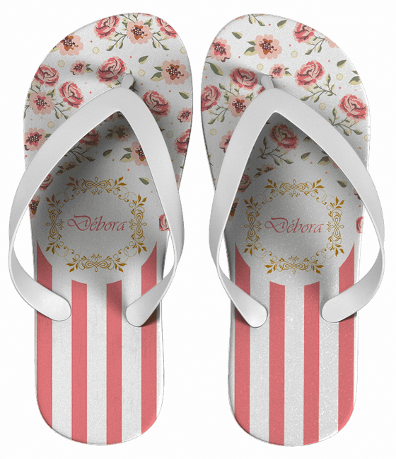 Chinelo Debutante 15 Anos Personalizado, Floral - COD 1731