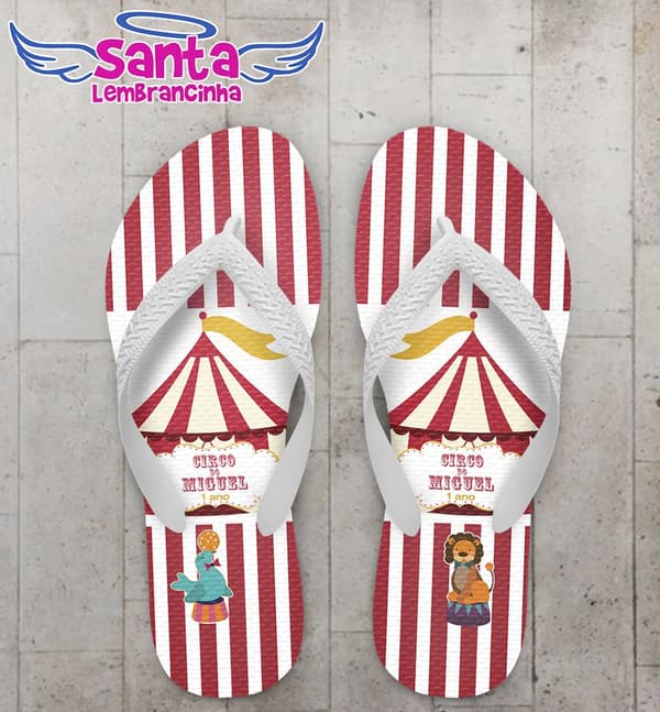 Chinelo Festa Infantil Tema Circo Personalizado - COD 2012