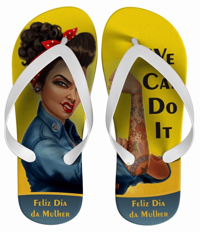 Chinelo Dia da Mulher Personalizado, We Can Do It - COD 2044