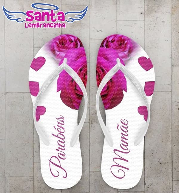 Chinelo dia das Mães personalizado, Rosa - COD 1974