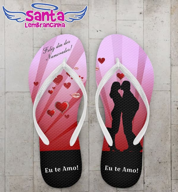Chinelo Dia dos Namorados Personalizado, Eu Te Amo - COD 2417