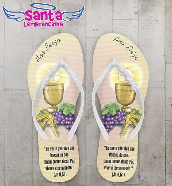 Chinelo Comunhão Personalizado - COD 2283