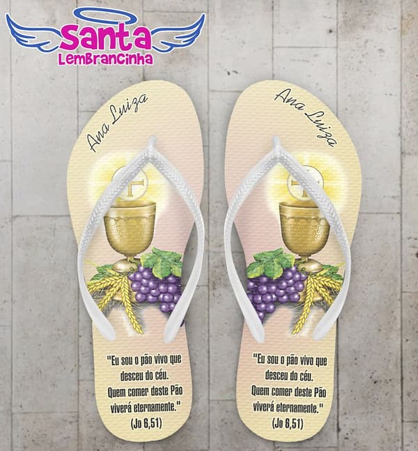 Chinelo Comunhão Personalizado - COD 2283