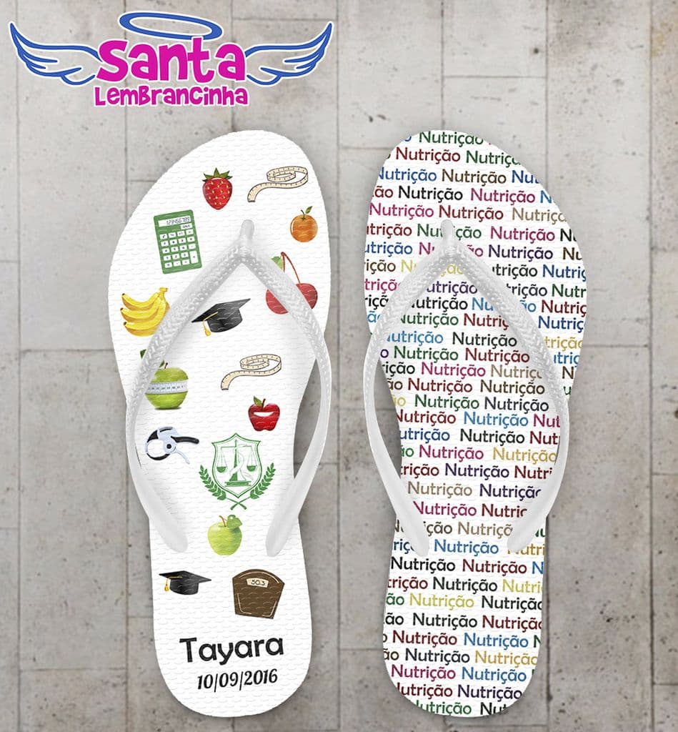 Chinelo Formatura Nutrição Personalizado - COD 2541