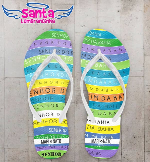 Chinelo Casamento Personalizado, Bahia e Rio de Janeiro - COD 2757