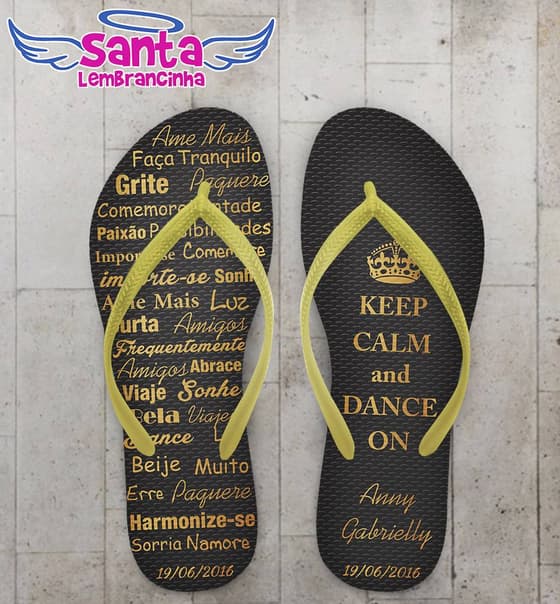 Chinelo 15 Anos Keep Calm - COD 2434