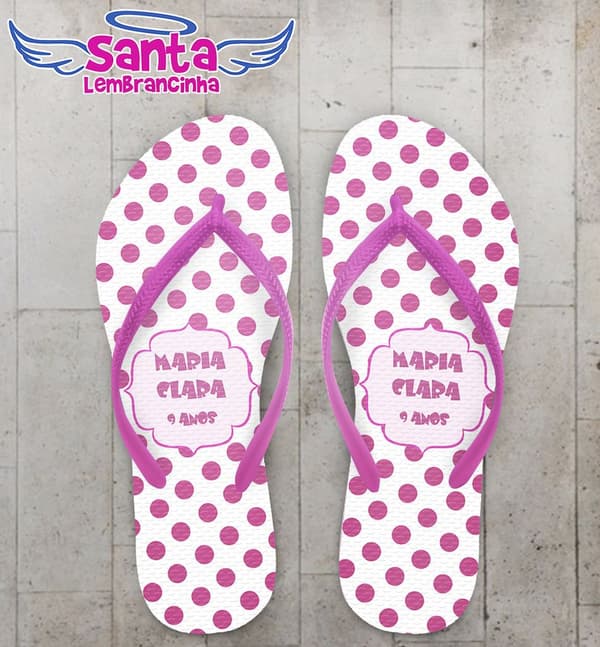 Chinelo Feminino Personalizado, Festa do Pijama - COD 2193