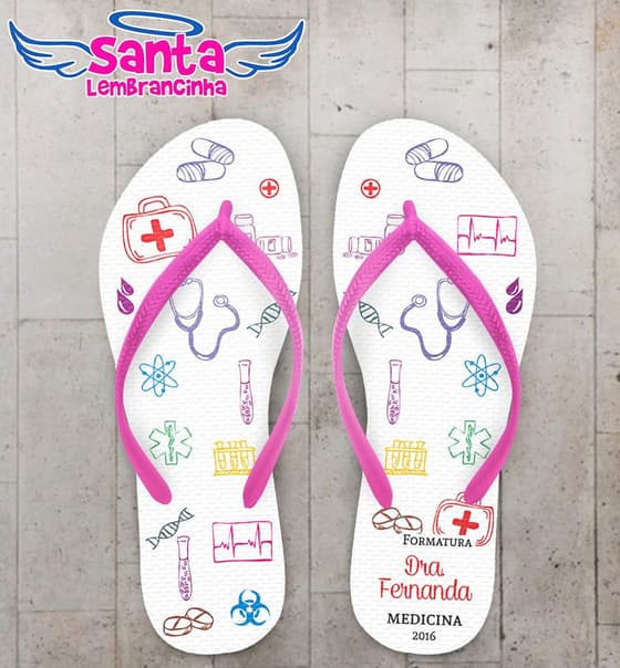 Chinelo Formatura Medicina Ìcones Personalizado - COD 2873