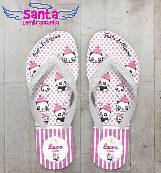 Chinelo Infantil Festa do Pijama, Panda - COD 2423