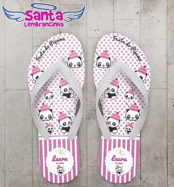 Chinelo Infantil Festa do Pijama, Panda - COD 2423