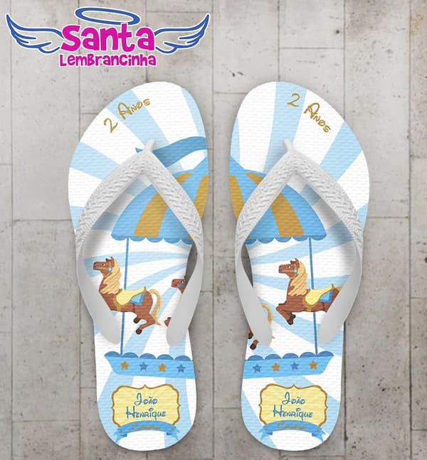 Chinelo Infantil Circo Personalizado - COD 2460
