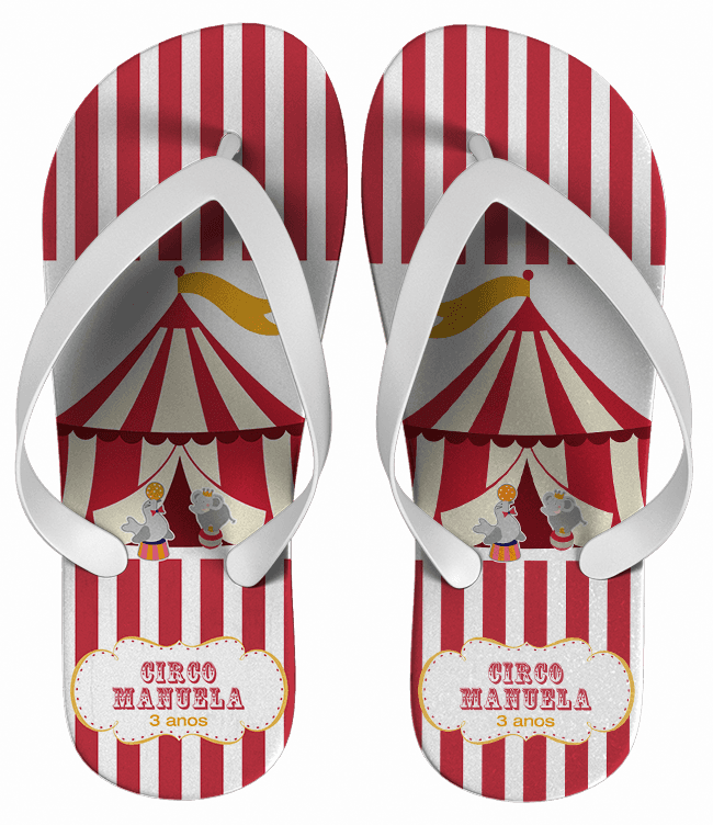Chinelo Infantil Tema Circo Personalizado - COD 2011