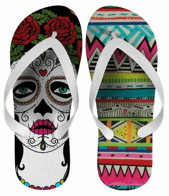 Chinelo Personalizado Caveira Mexicana - COD 1856