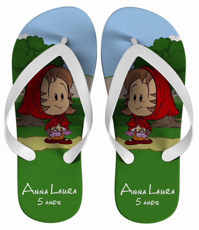 Chinelo Chapeuzinho Vermelho Festa Infantil Personalizado - COD 2041