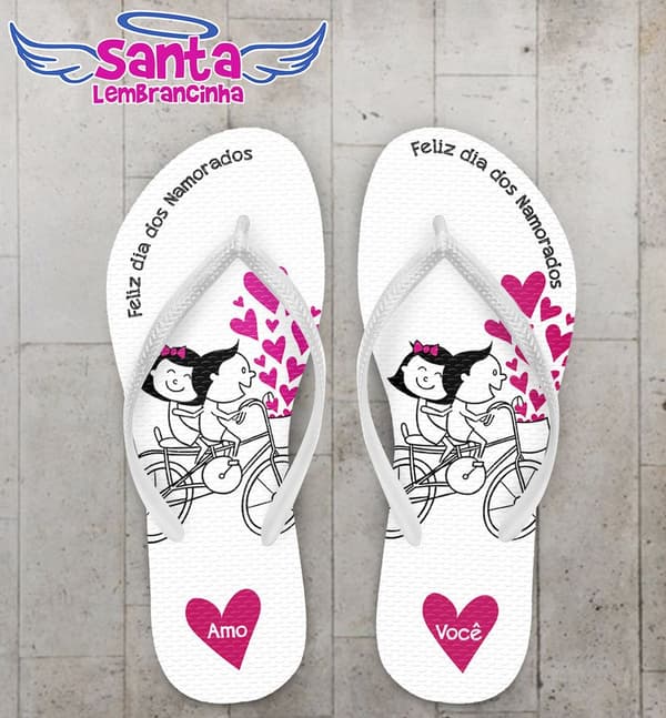 Chinelo Dia dos Namorados, Feliz dia dos namorados Personalizado - COD 2349