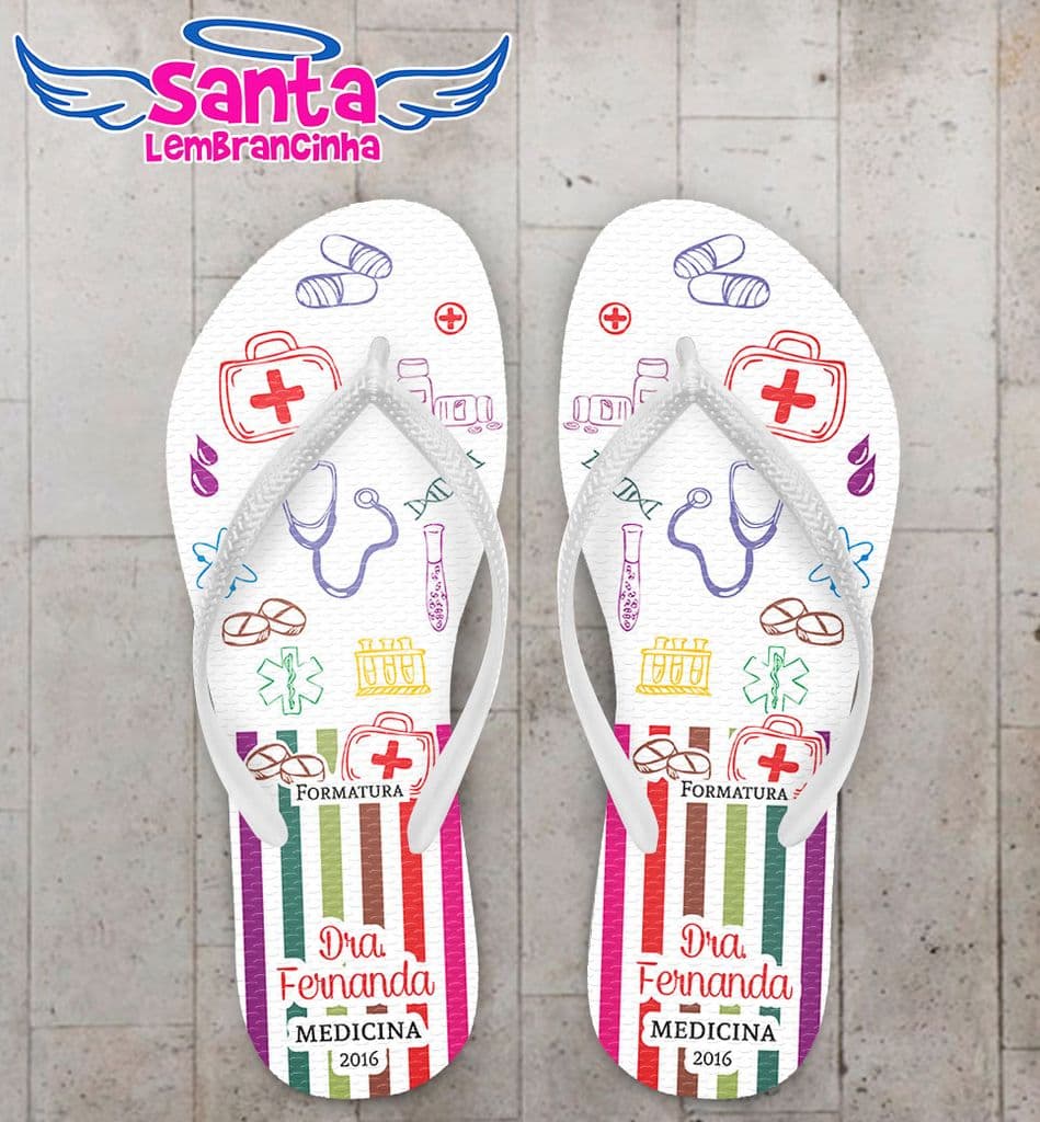 Chinelo Formatura Medicina Colorido Personalizado - COD 2871