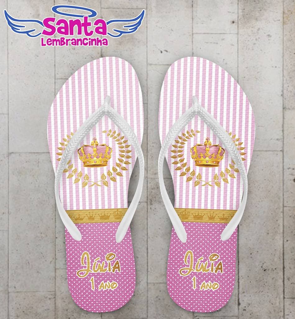 Chinelo Infantil Coroa Personalizado - COD 2524