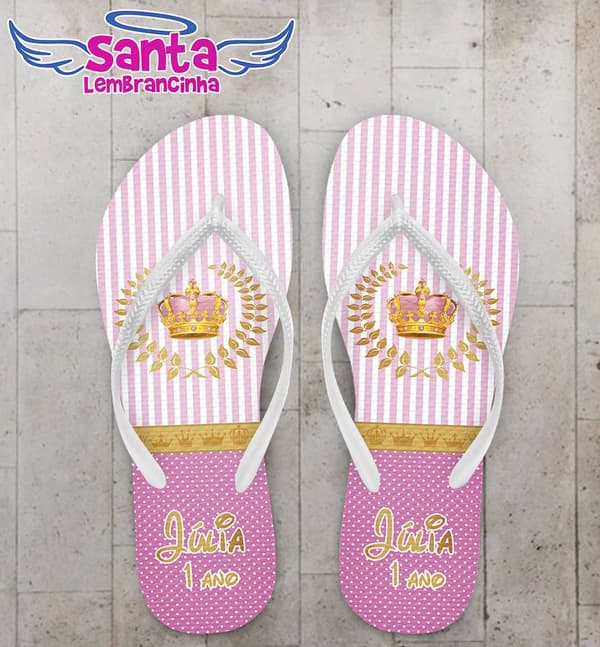 Chinelo Infantil Coroa Personalizado - COD 2524