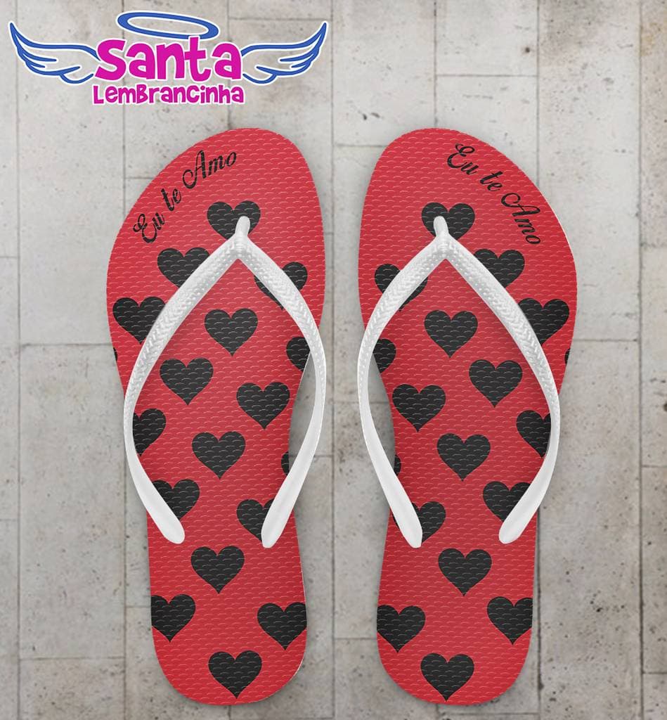 Chinelo Dia dos Namorados Personalizado, Corações - COD 2418